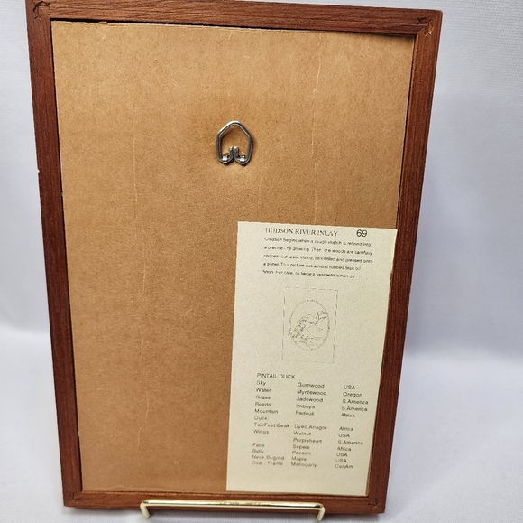 Vintage Jeff Nelson Pintail Duck Hudson River Inlay Art - Picture 7 of 11